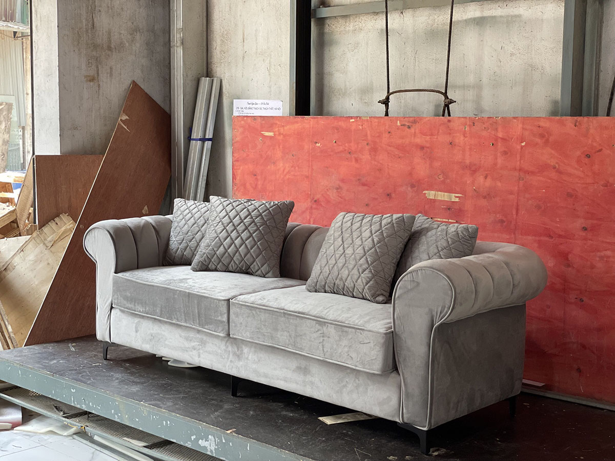 sofa bọc nỉ tân cổ điển sang trọng giá rẻ